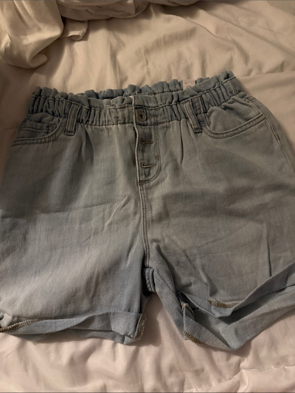 The Children's Place Light Blue Paperbag Denim Shorts